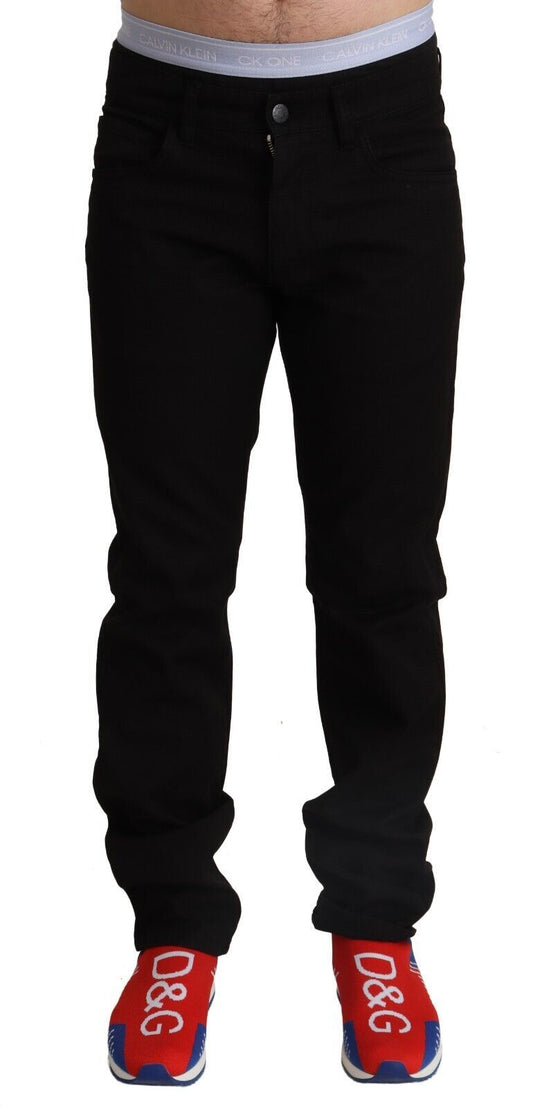 Dolce & Gabbana Elegant Skinny Black Cotton Pants IT44 / XS