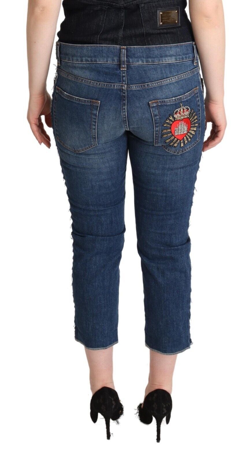 Dolce & Gabbana Elegant Mid-Waist Cropped Denim IT40 | S