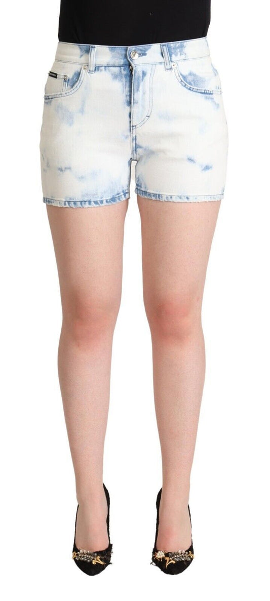 Dolce & Gabbana Chic White Denim Mid-Waisted Shorts IT40 / S