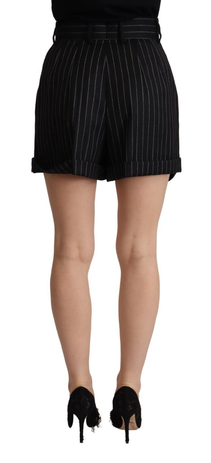 Dolce & Gabbana Elegant High-Waisted Striped Bermuda Shorts IT40 | S