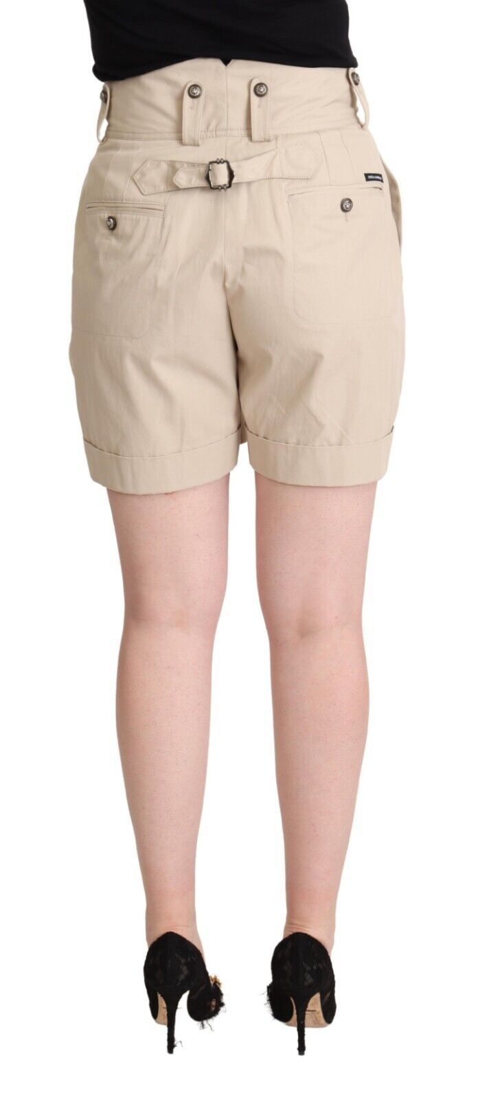 Dolce & Gabbana High-Waisted Beige Cargo Shorts IT42 | M