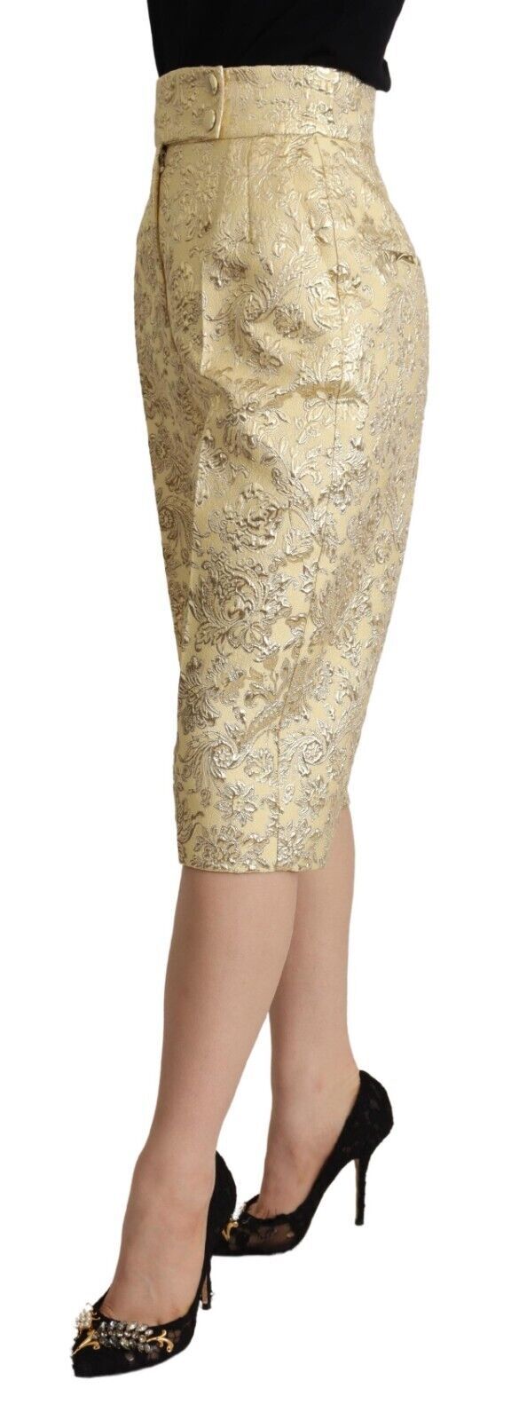 Dolce & Gabbana Elegant Beige High-Waisted Cropped Pants IT40 / S