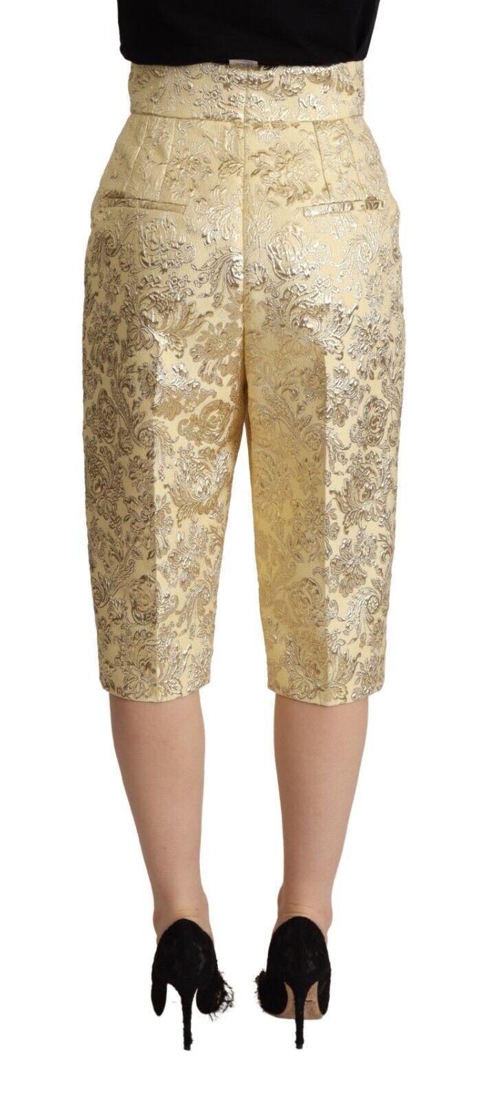 Dolce & Gabbana Elegant Beige High-Waisted Cropped Pants IT40 / S