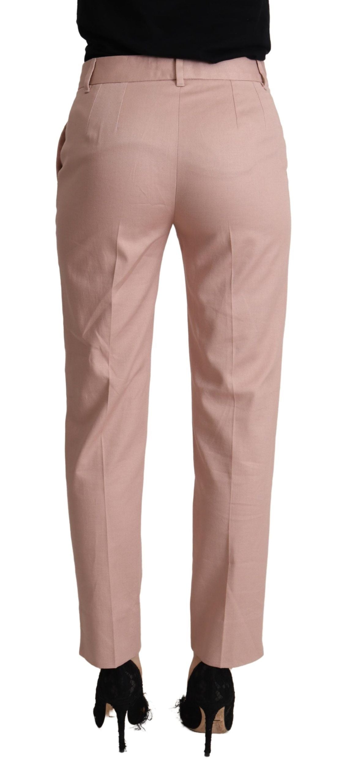 Dolce & Gabbana Elegant Pink Tapered Pants for Sophisticated Style IT36 / XS