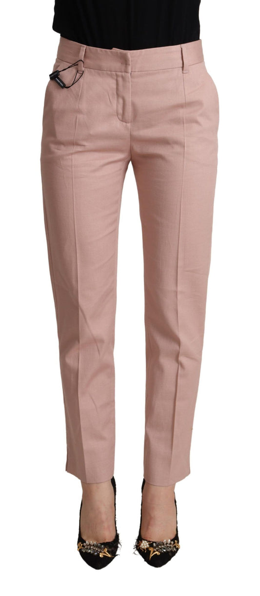 Dolce & Gabbana Elegant Pink Tapered Pants for Sophisticated Style IT36 / XS