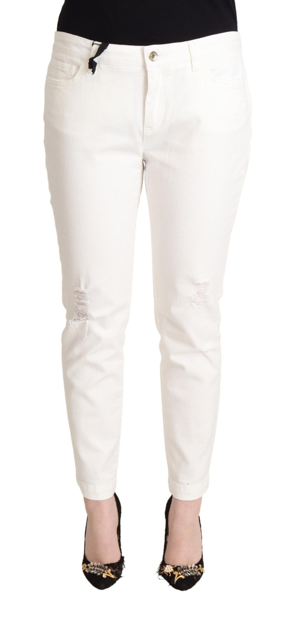 Dolce & Gabbana Elegant White Skinny Denim Jeans IT48 / XXL