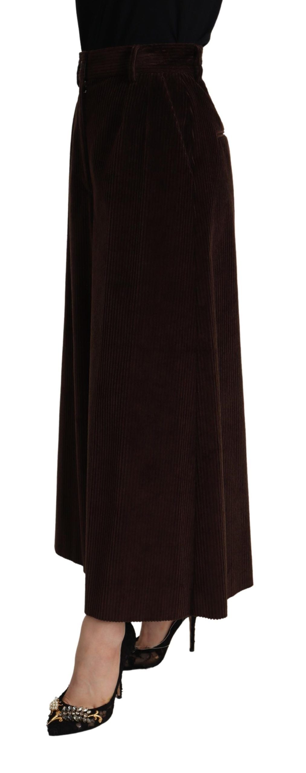 Dolce & Gabbana Chic Bordeaux High-Waisted Corduroy Pants IT40 / S