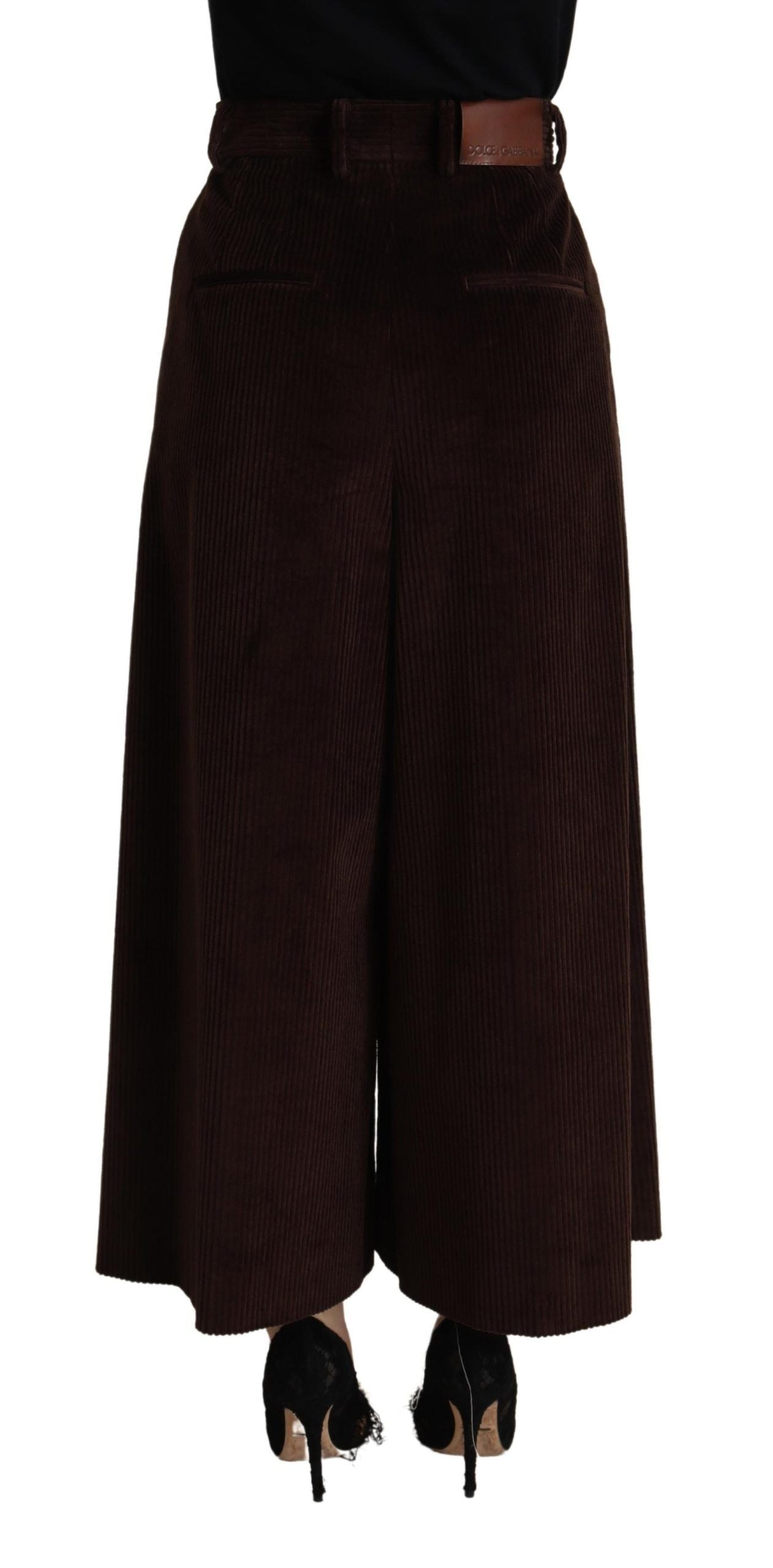 Dolce & Gabbana Chic Bordeaux High-Waisted Corduroy Pants IT40 / S