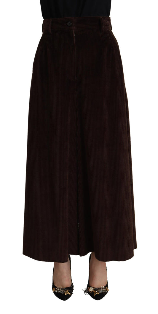 Dolce & Gabbana Chic Bordeaux High-Waisted Corduroy Pants IT40 / S