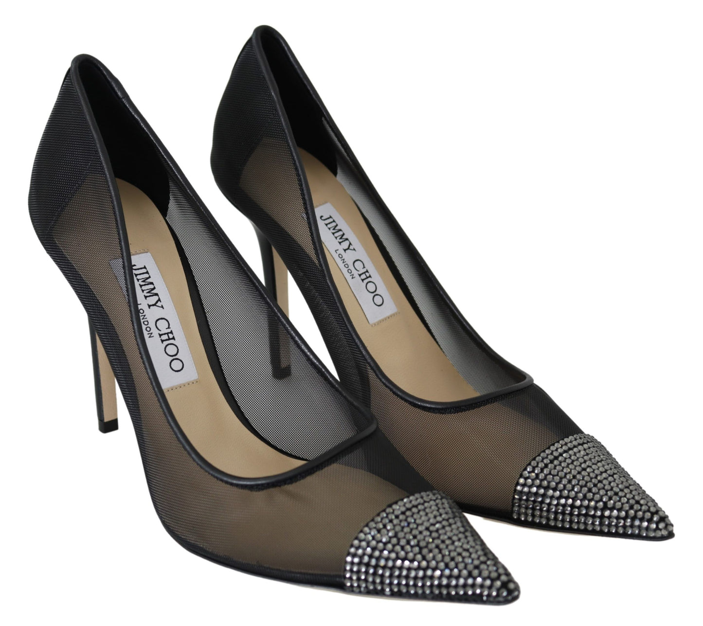 Jimmy Choo Elegant Black Mesh Crystal Pumps EU36 | US6