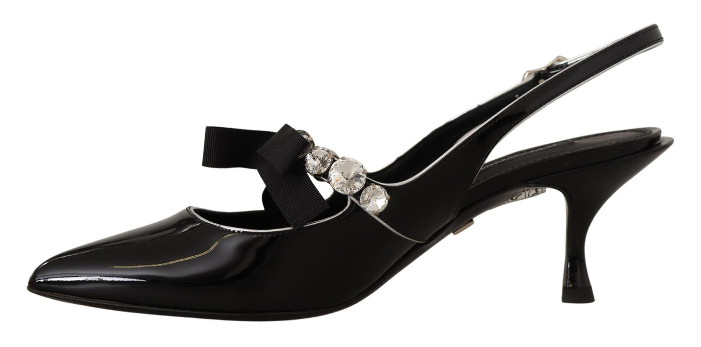 Dolce & Gabbana Elegant Crystal Slingback Heels Pump EU37 / US6.5