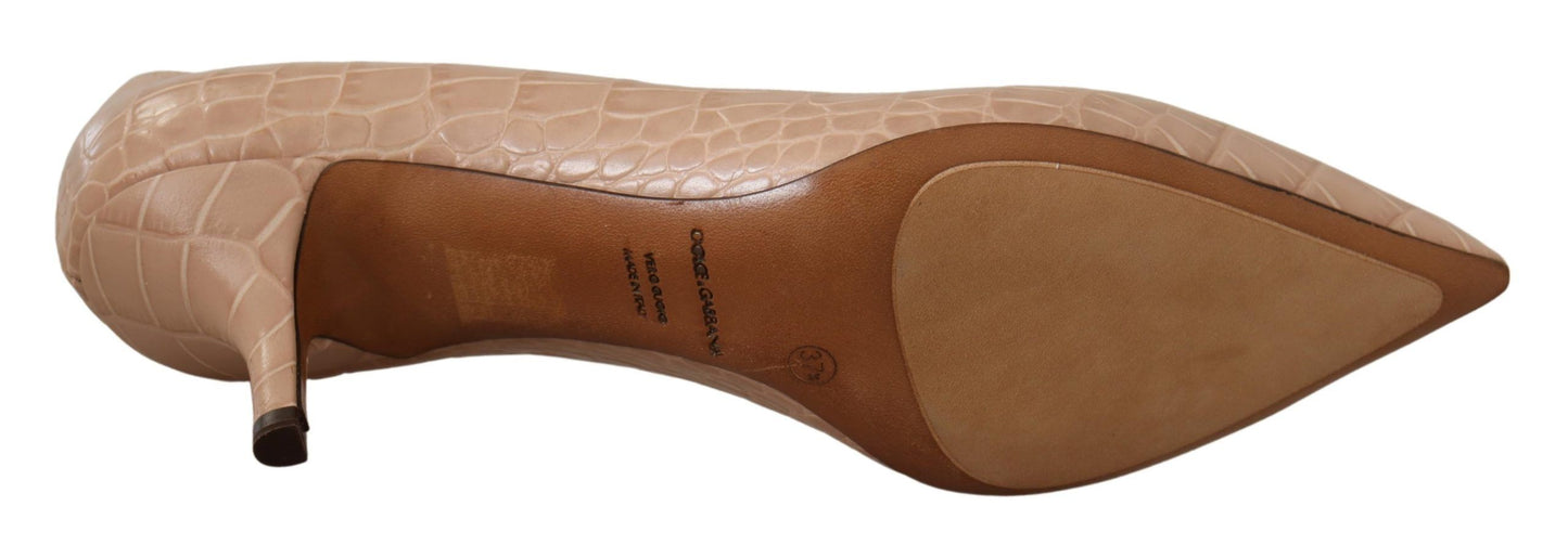 Dolce & Gabbana Elegant Beige Leather Pumps EU36.5 / US6