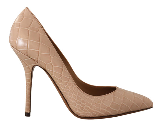 Dolce & Gabbana Elegant Beige Nude Leather Pumps EU36.5 / US6