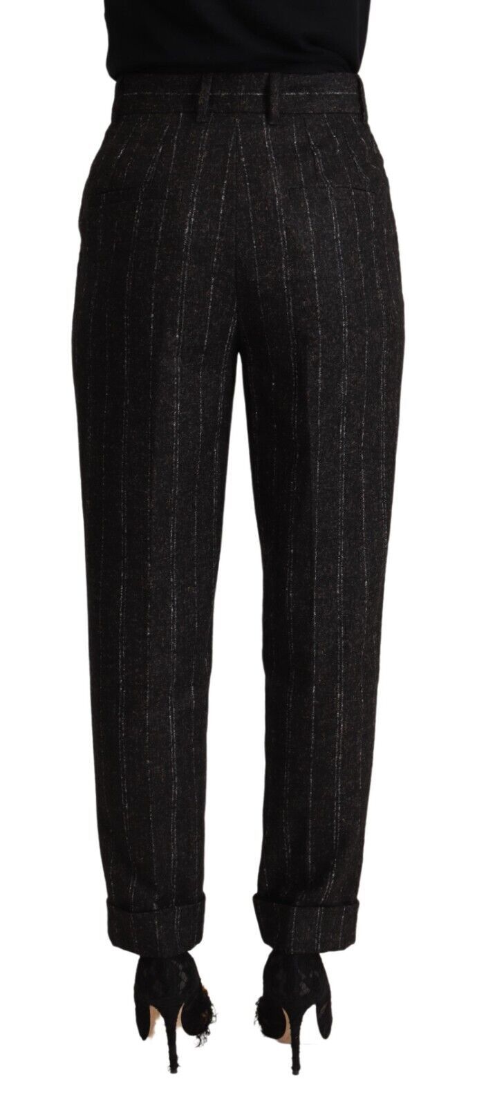 Dolce & Gabbana Elegant High-Waisted Striped Tapered Pants IT38 / XS