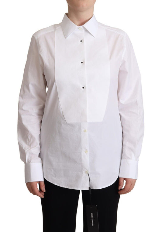 Dolce & Gabbana Elegant White Poplin Dress Shirt IT44 | L