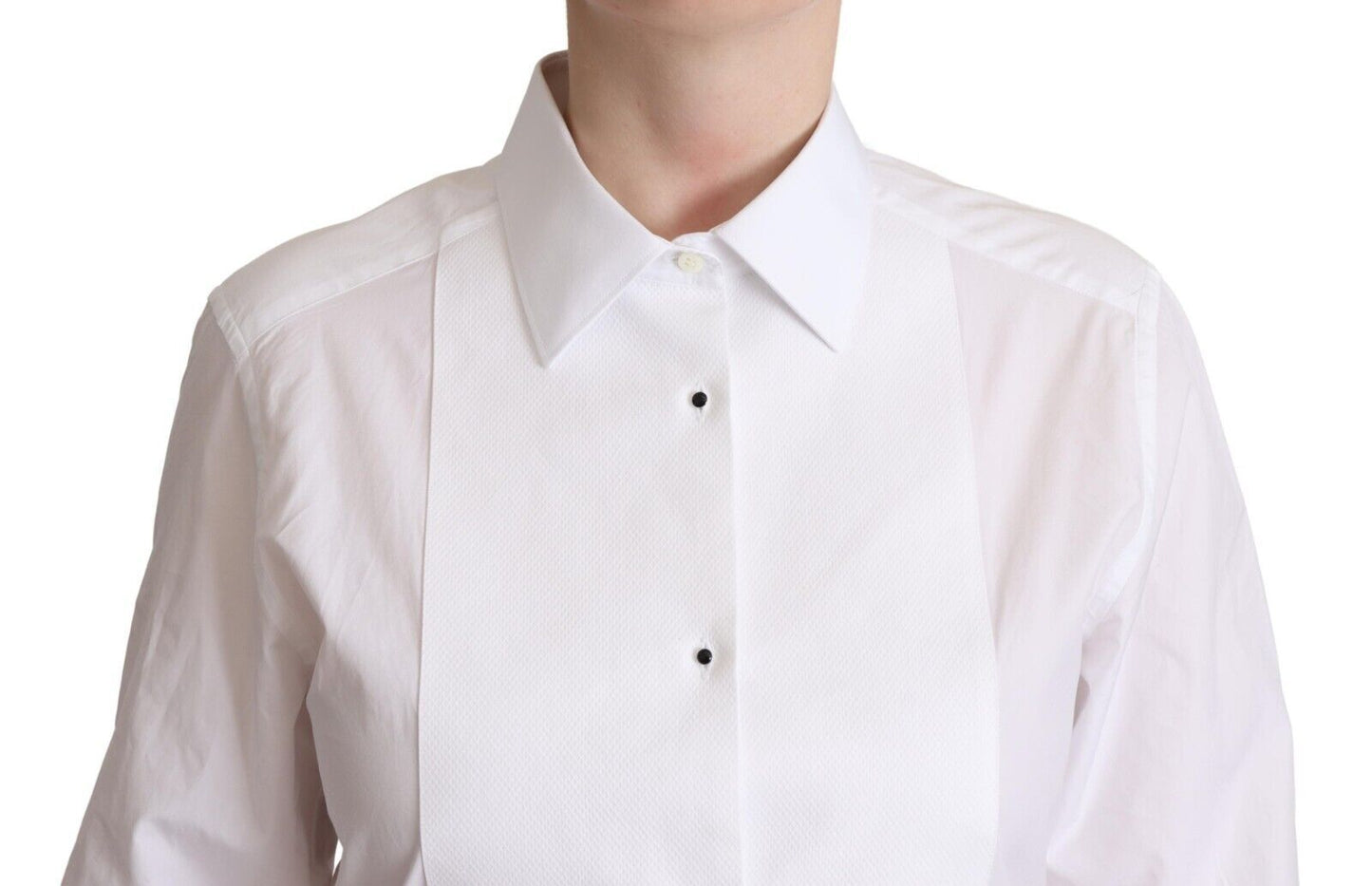 Dolce & Gabbana Elegant White Poplin Dress Shirt IT44 | L