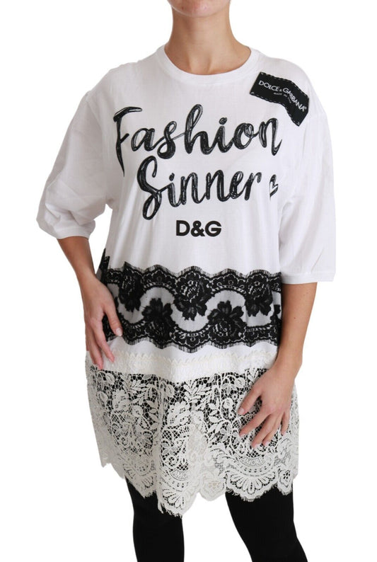 Dolce & Gabbana Chic DG Fashion Sinners Oversized Tee IT38 / XS