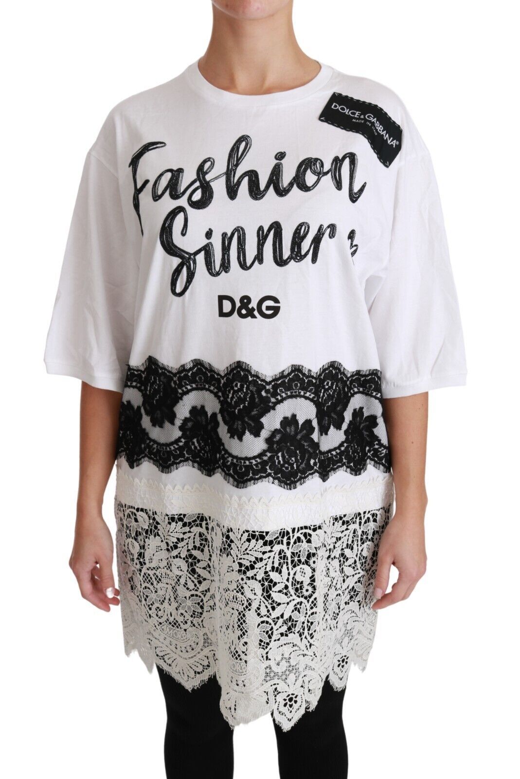 Dolce & Gabbana Chic DG Fashion Sinners Oversized Tee IT38 / XS