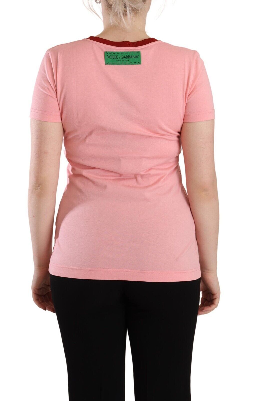 Dolce & Gabbana Chic Pink Logo Crew Neck Tee IT38 / XS