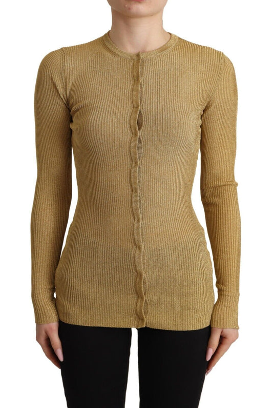 Dolce & Gabbana Glamorous Gold Snap-Button Cardigan IT36 / XS