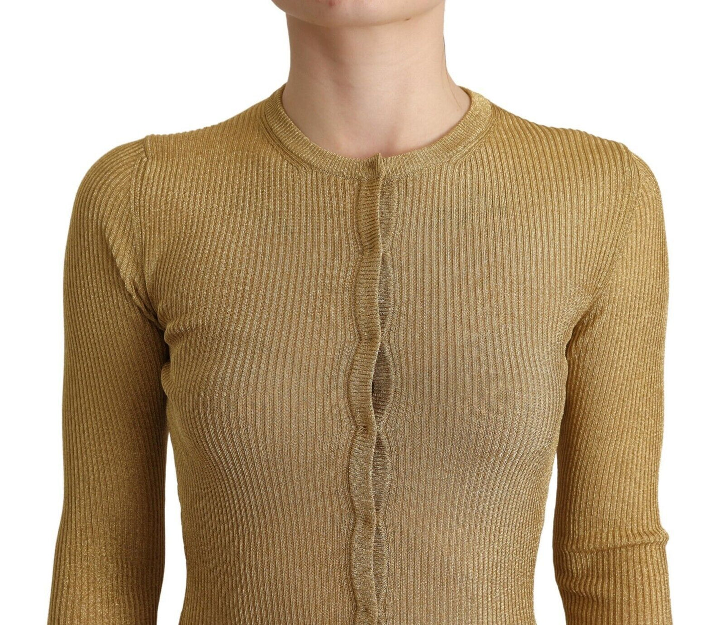 Dolce & Gabbana Glamorous Gold Snap-Button Cardigan IT36 / XS