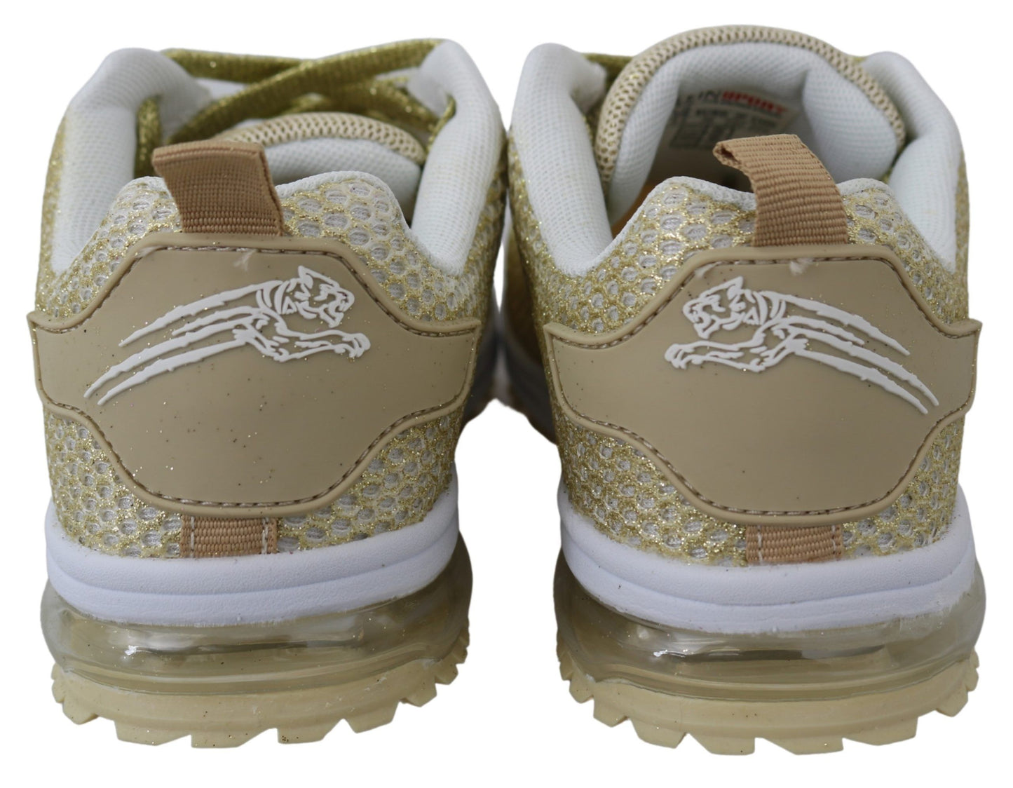 Plein Sport Exquisite Gold Polyester Sport Sneakers EU40 | US10