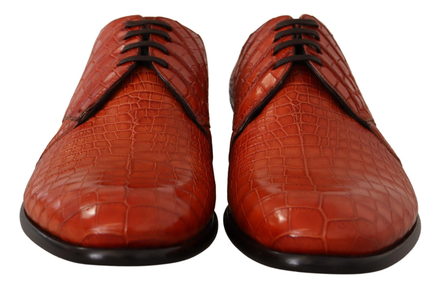 Dolce & Gabbana Exotic Orange Croc Leather Laceup Dress Shoes EU44 / US11