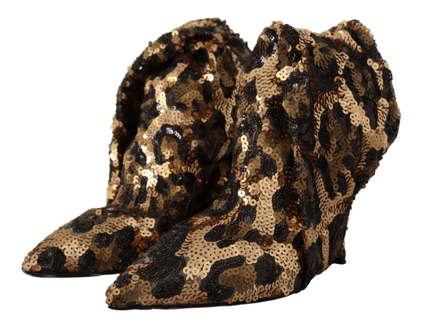 Dolce & Gabbana Elegant Leopard Sequin Knee-High Boots EU39.5 / US9