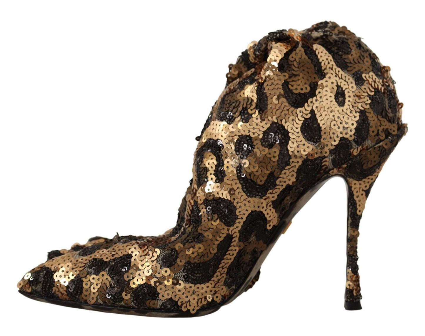 Dolce & Gabbana Elegant Leopard Sequin Knee-High Boots EU39.5 / US9