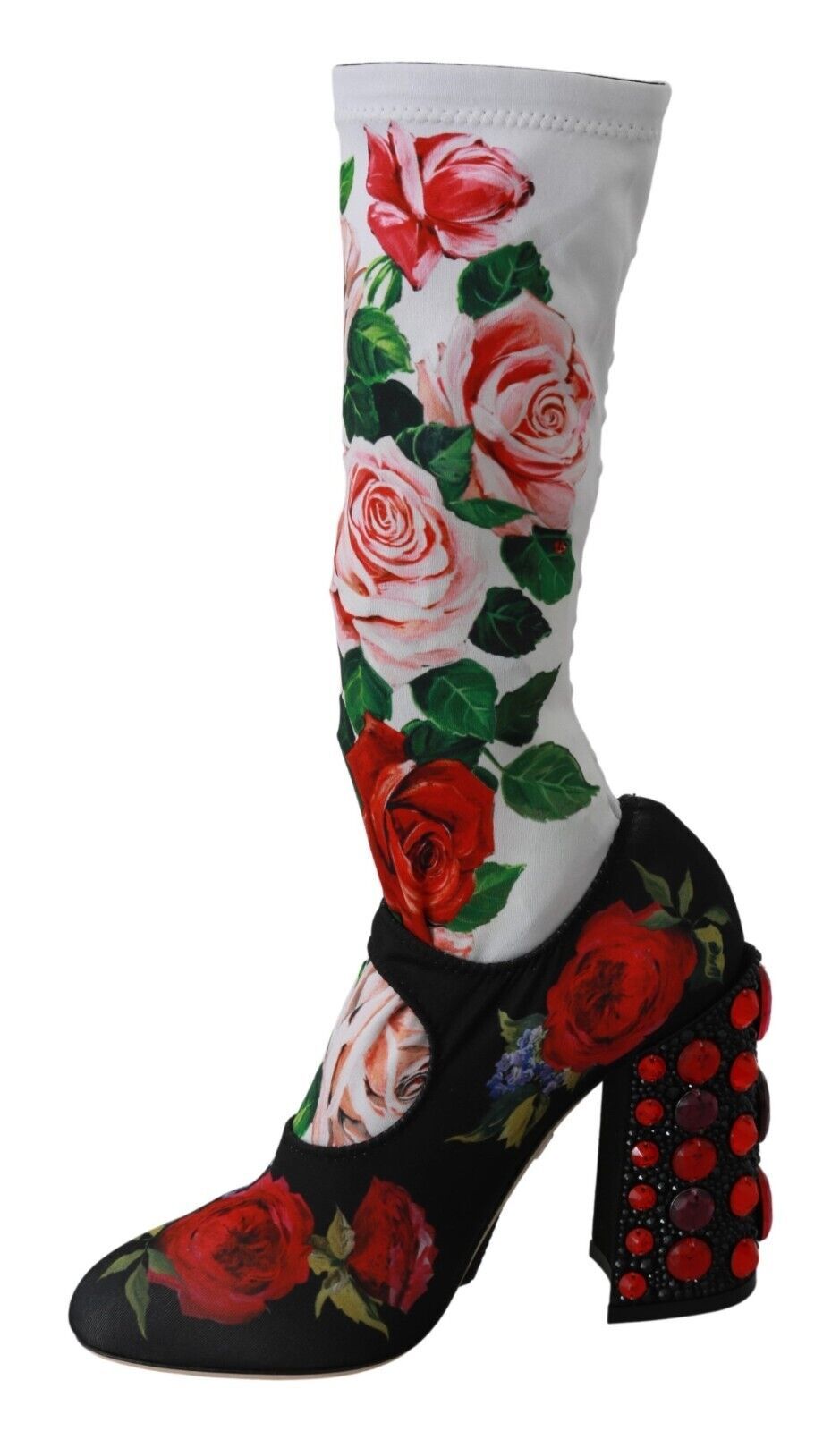 Dolce & Gabbana Floral Embellished Socks Boots EU38 / US7.5