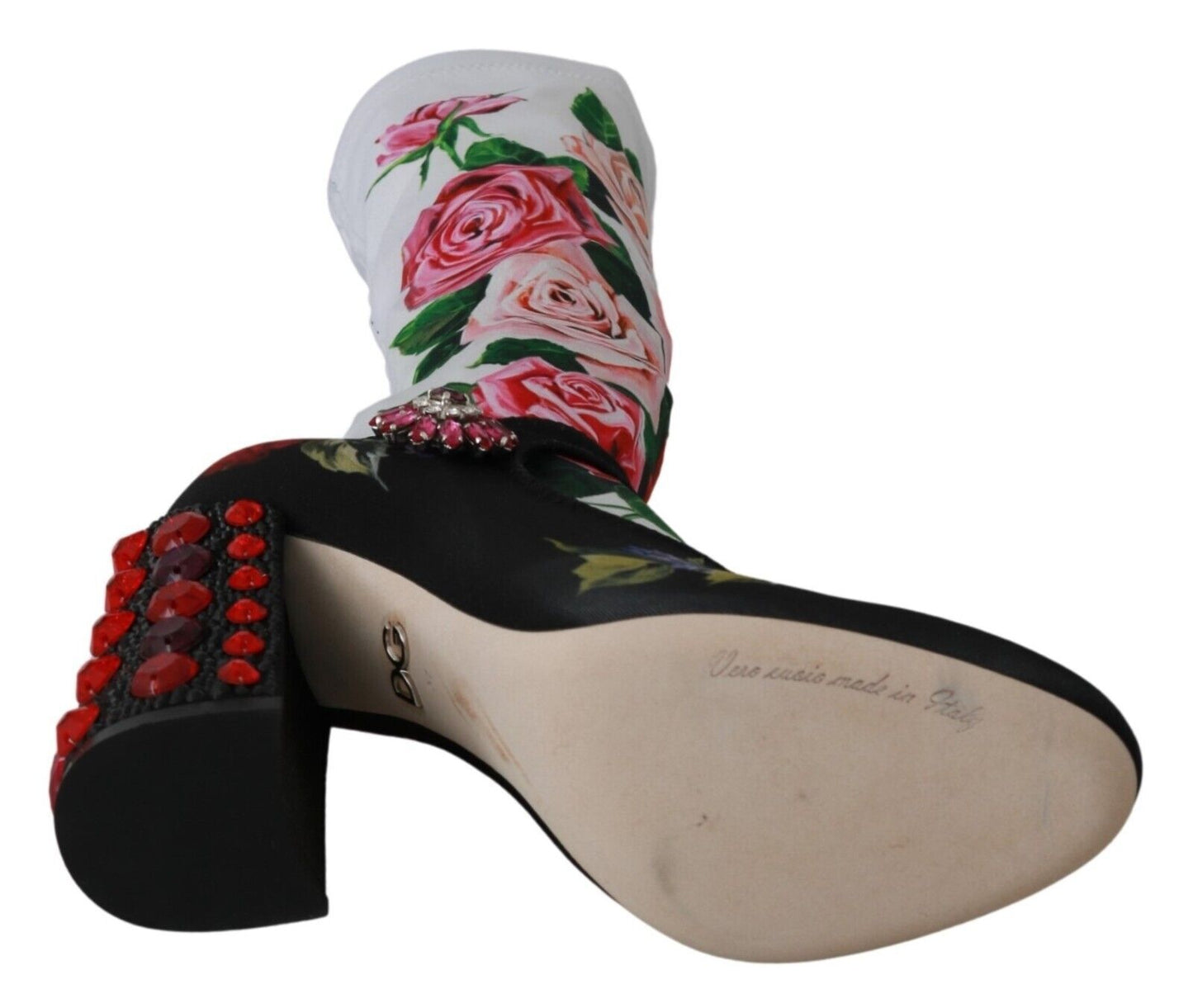 Dolce & Gabbana Floral Embellished Socks Boots EU38 / US7.5