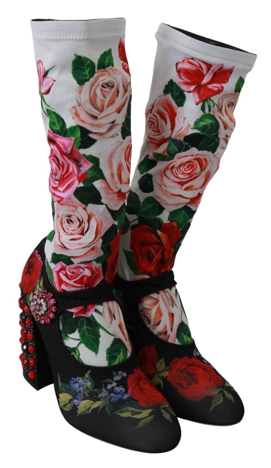 Dolce & Gabbana Floral Embellished Socks Boots EU38 / US7.5