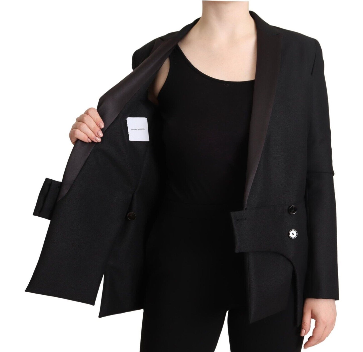 Costume National Elegant Black Double-Breasted Blazer IT40 | S