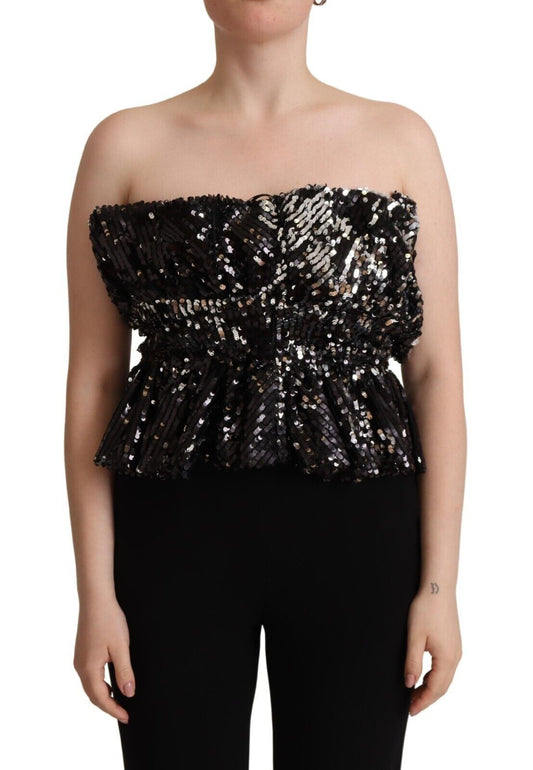 Aniye By Elegant Strapless Sequined Top IT42 | M