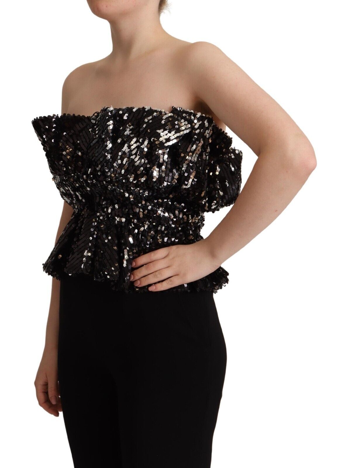 Aniye By Elegant Strapless Sequined Top IT42 | M