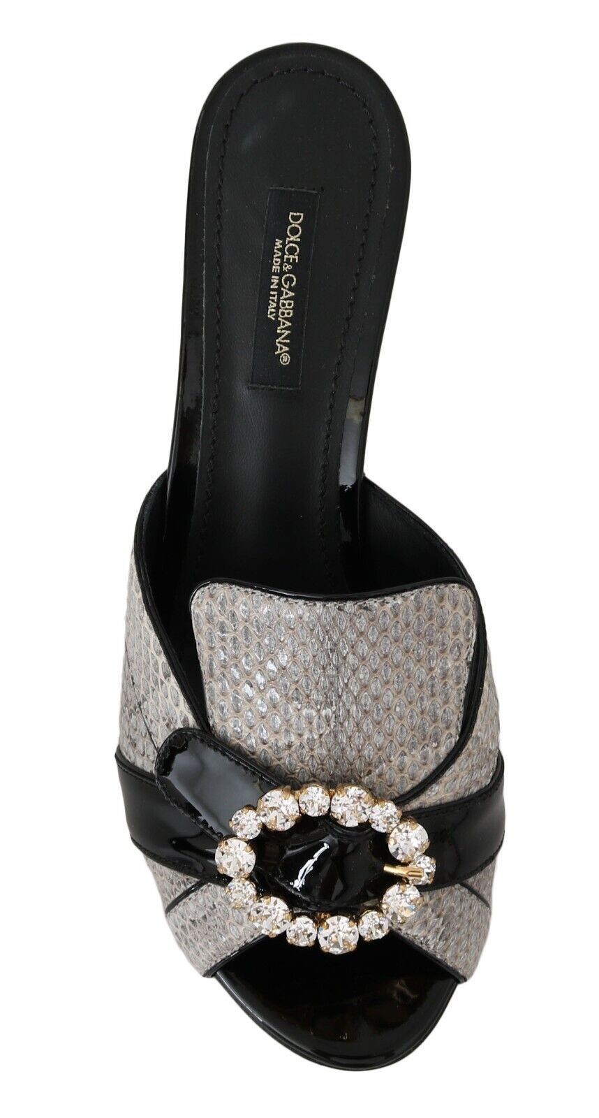 Dolce & Gabbana Crystal-Embellished Exotic Leather Sandals EU37.5 / US7