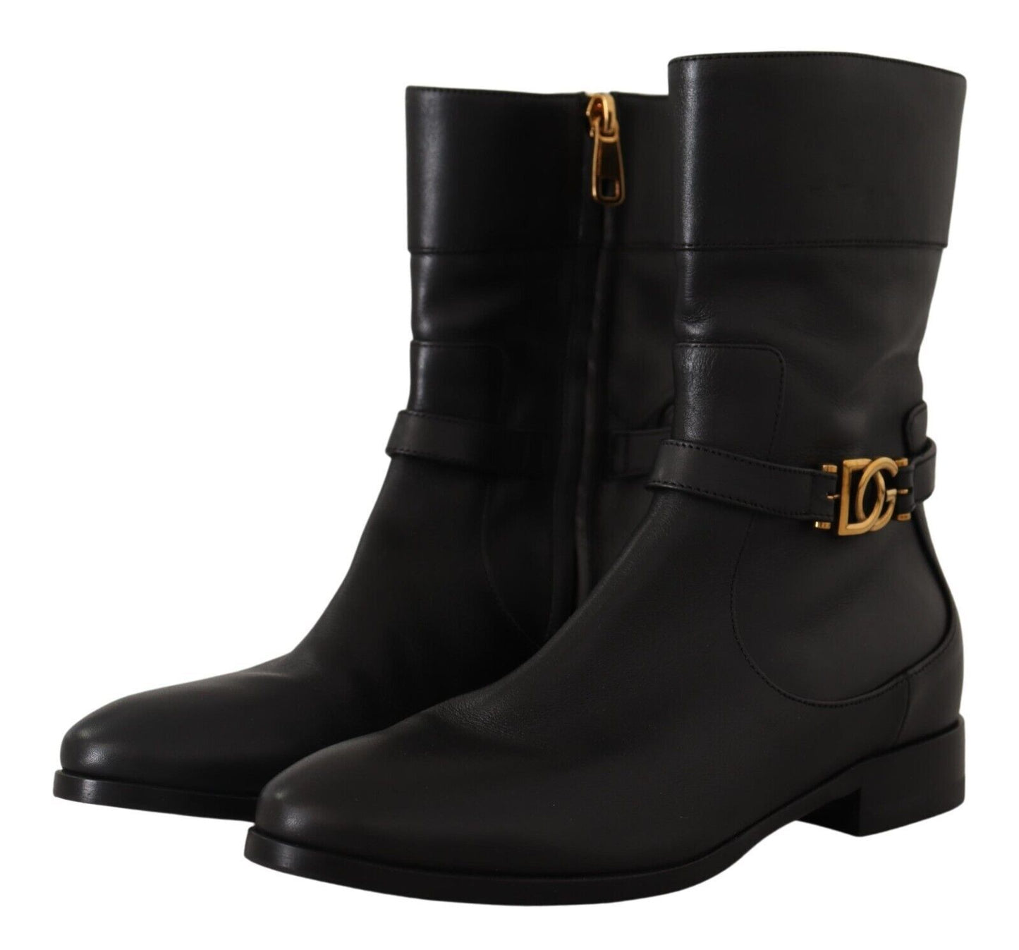 Dolce & Gabbana Elegant Leather Biker Boots EU36 / US5.5