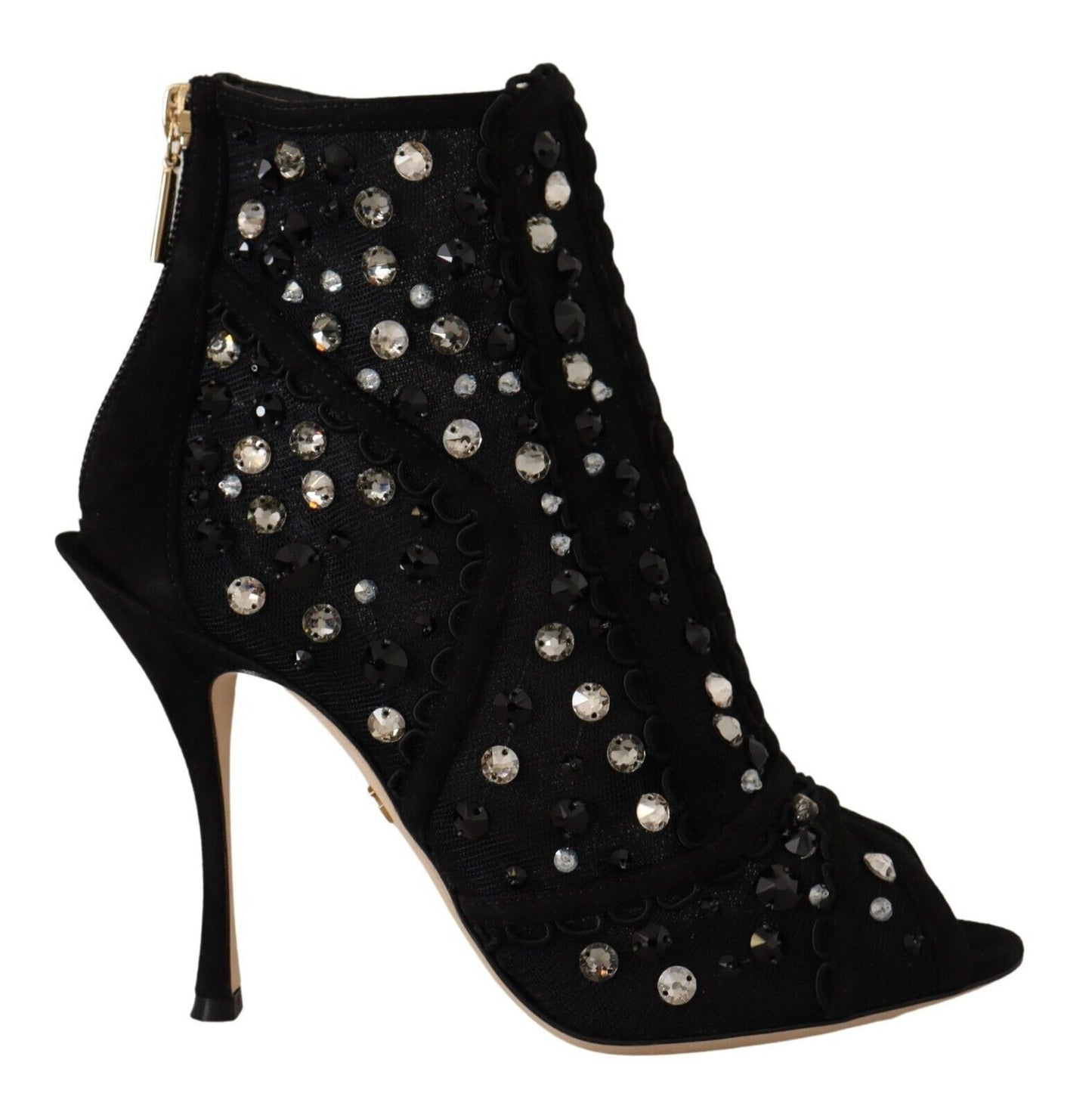 Dolce & Gabbana Embellished Crystal Short Boots EU37.5 / US7