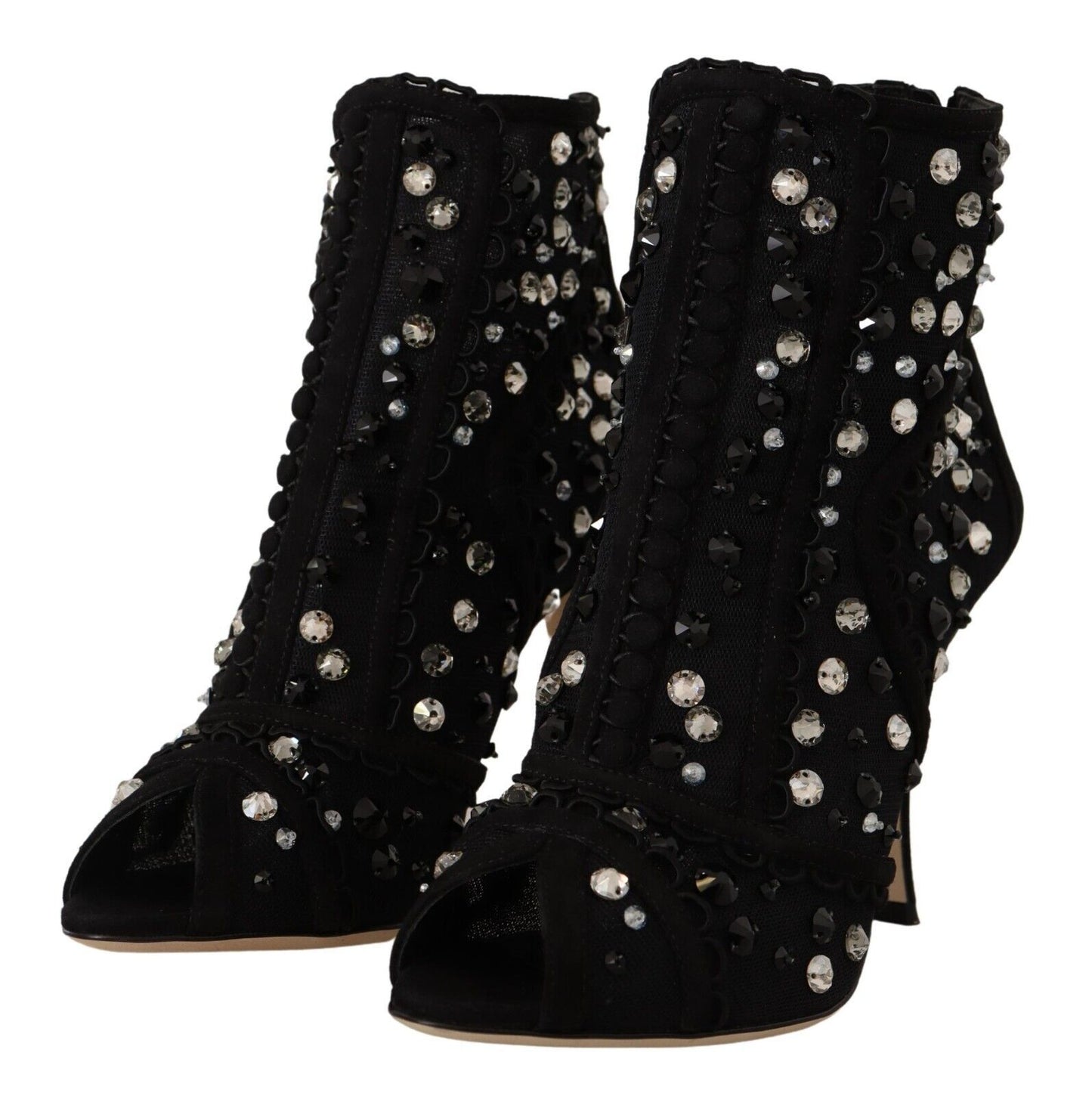 Dolce & Gabbana Embellished Crystal Short Boots EU37.5 / US7