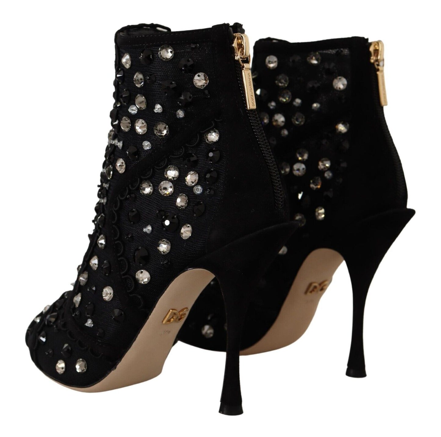 Dolce & Gabbana Embellished Crystal Short Boots EU37.5 / US7