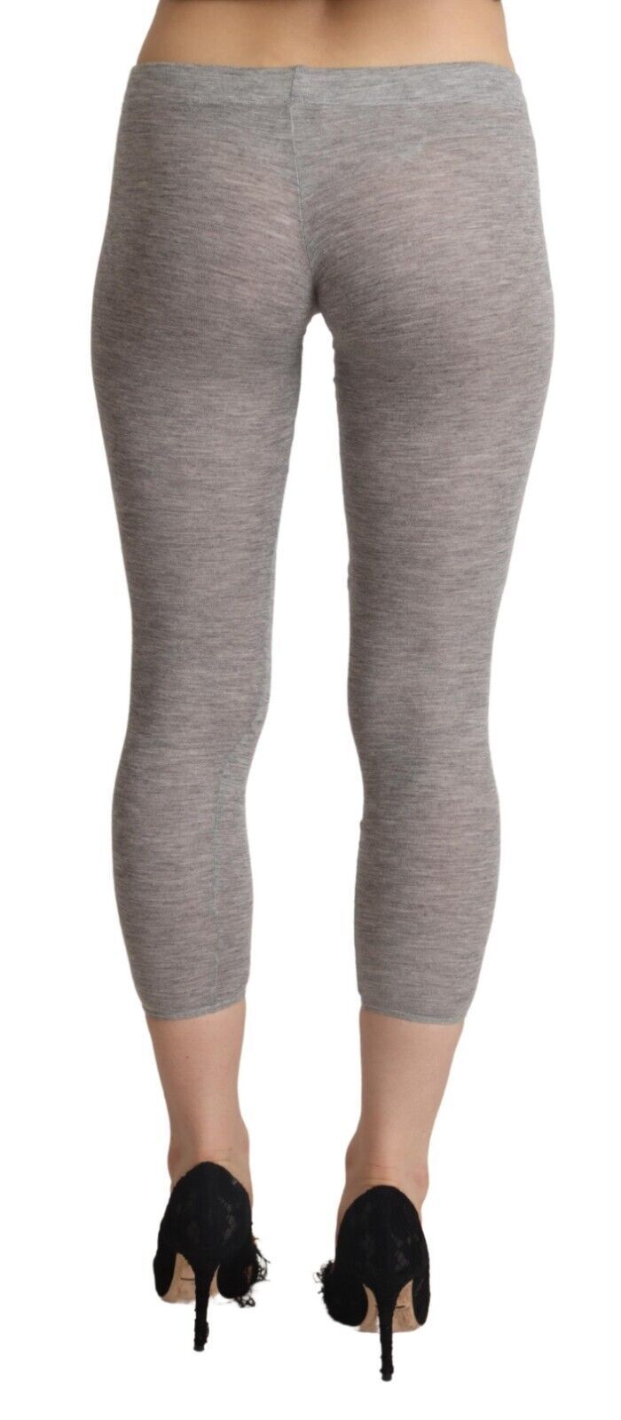 Ermanno Scervino Chic Gray Slim-Fit Cropped Leggings IT2 | S