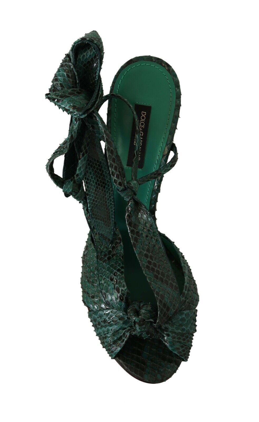 Dolce & Gabbana Emerald Exotic Leather Heeled Sandals EU37 / US6.5