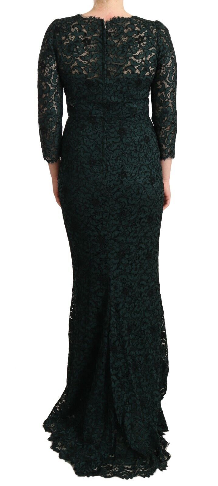 Dolce & Gabbana Elegant Lace Floor-Length V-Neck Dress IT44 | L