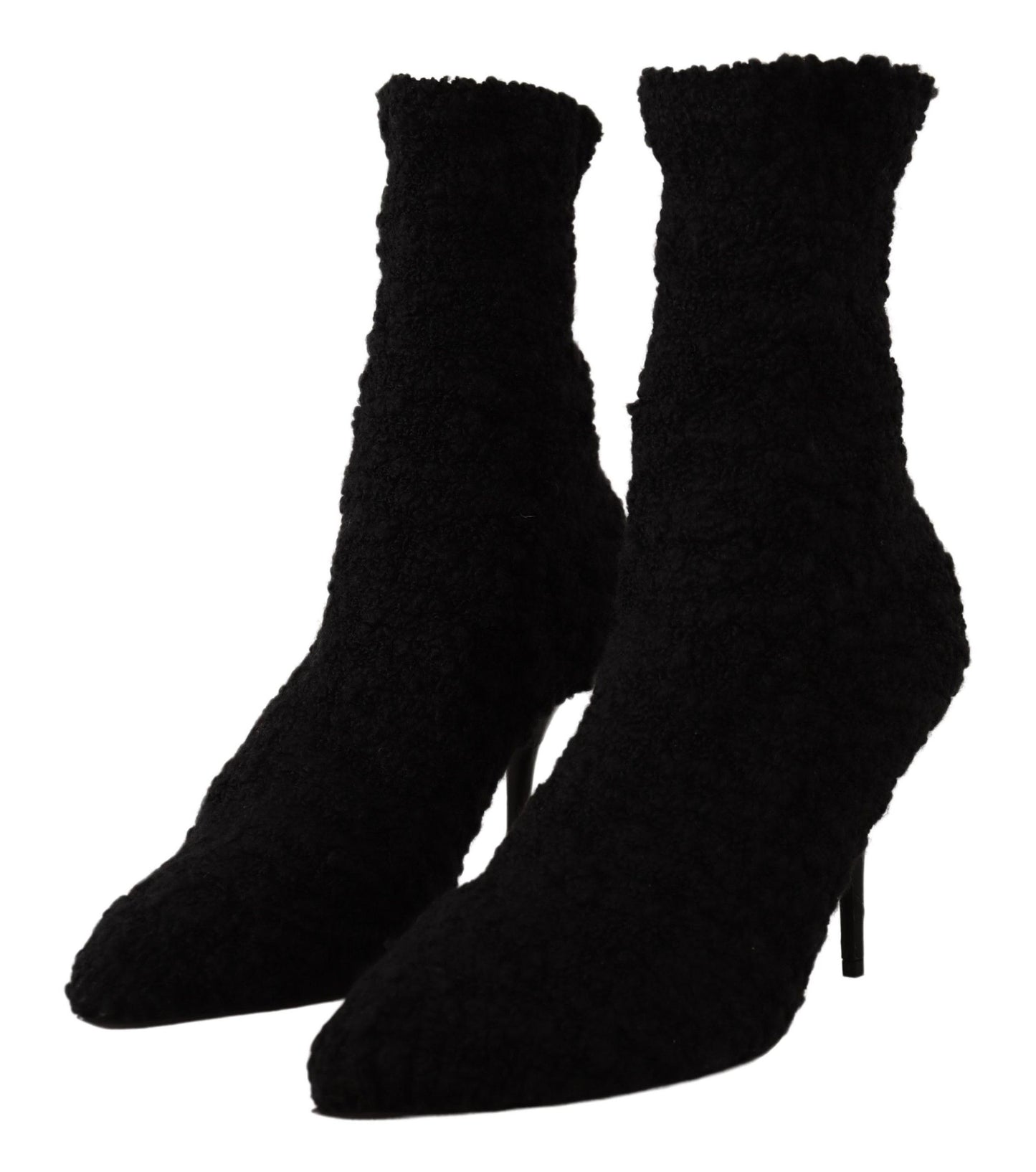 Dolce & Gabbana Elegant Black Mid-Calf Viscose Boots EU40 / US9.5