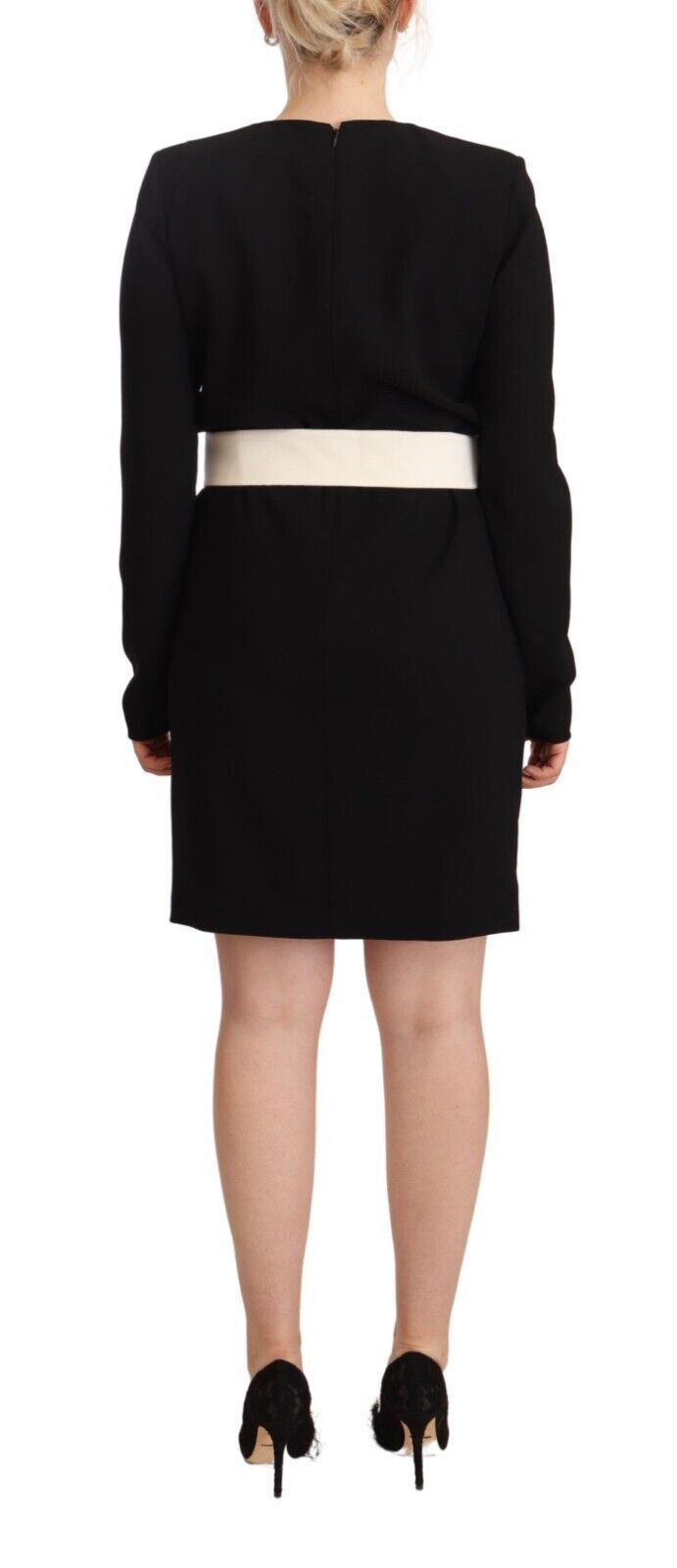 Givenchy Elegant Black Wool Mini Dress with Belt IT40 | S