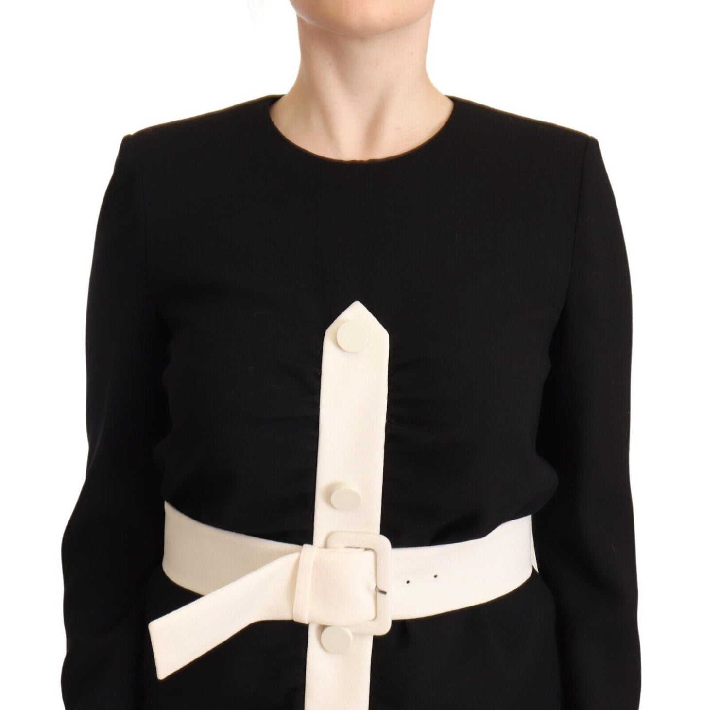 Givenchy Elegant Black Wool Mini Dress with Belt IT40 | S