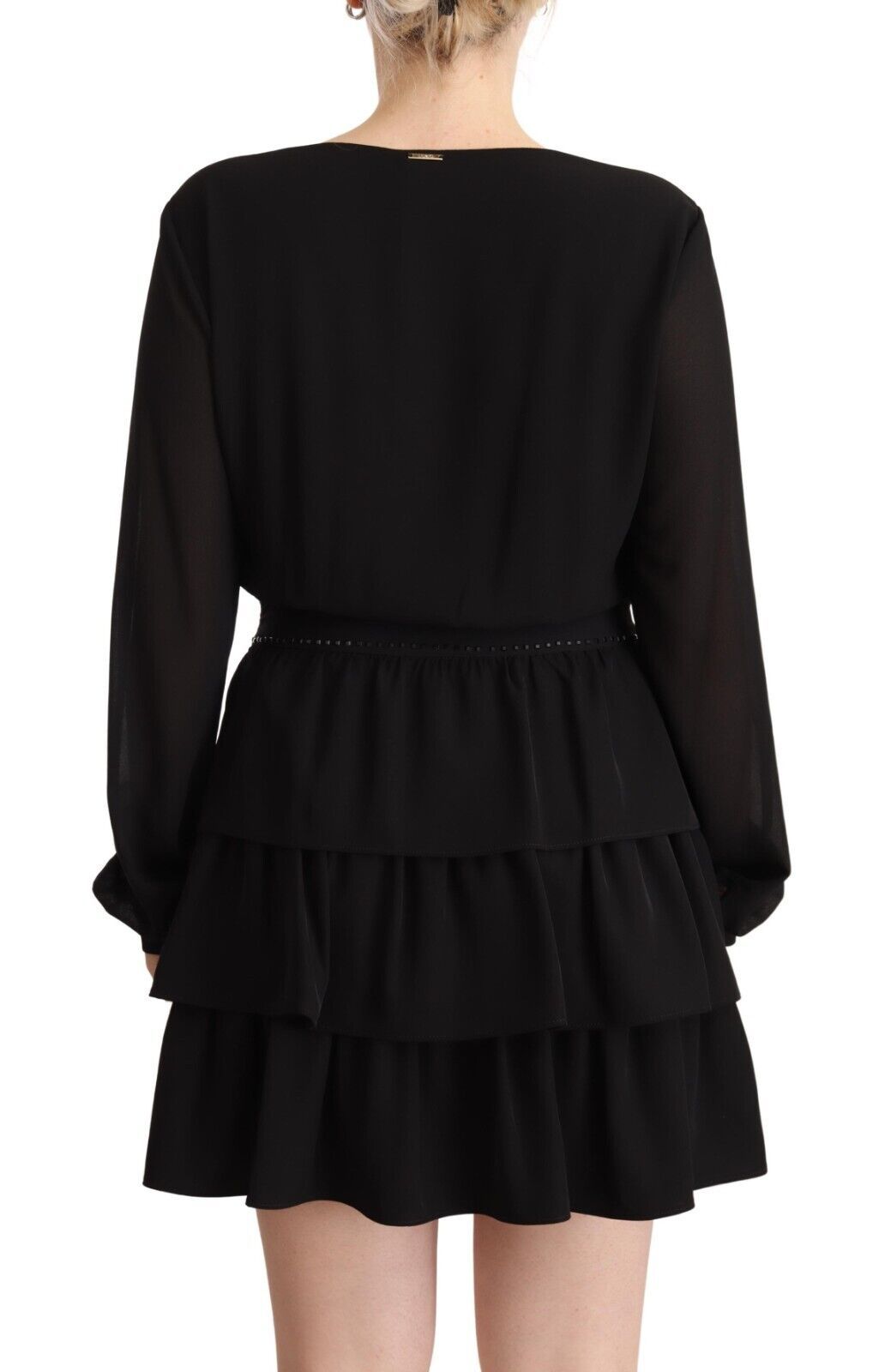 Liu Jo Elegant Black A-Line Mini Dress with Long Sleeves IT44 | L