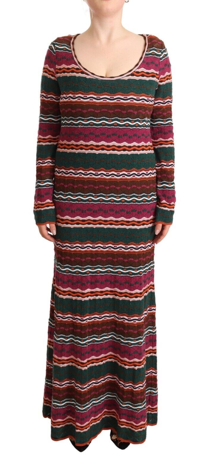 Missoni Multicolor Striped Long Sleeve Sheath Dress IT44 | L