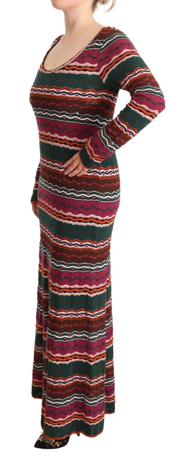 Missoni Multicolor Striped Long Sleeve Sheath Dress IT44 | L