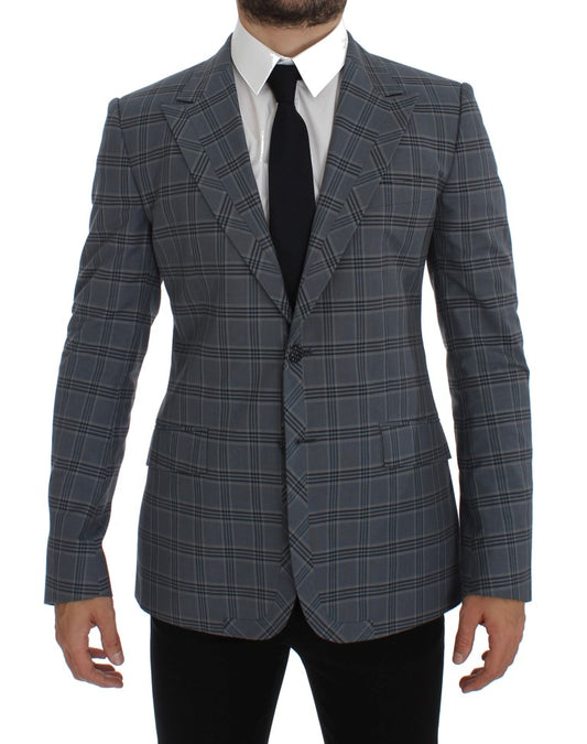 Dolce & Gabbana Elegant Blue Checkered Slim Fit Blazer IT44 / XS